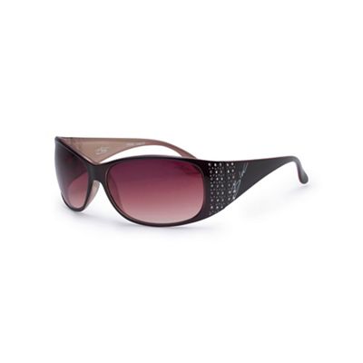 Shiny dark pink 'Turin' diamante sunglasses